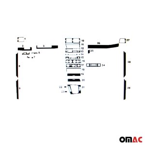 BMW 3 Series E46 Dashboard Kit - Omac - 29 Pcs - Carbon Look - '98-'05